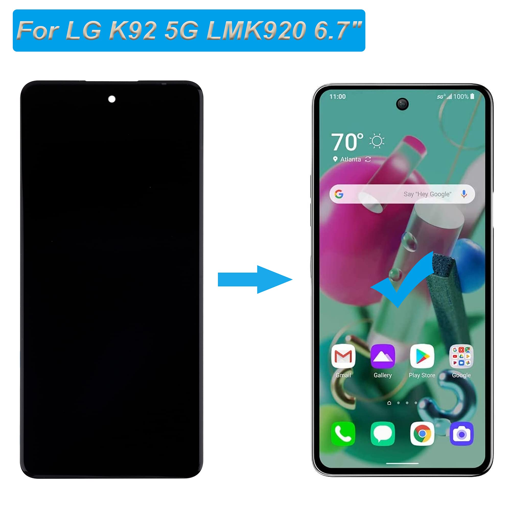 Amazon.com: E-yiiviil LCD Display Compatible with LG K92 5G LMK920